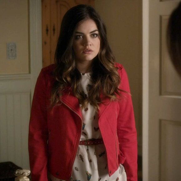Current/Elliot Denim The Biker Jacket in Victory Red ASO Aria Montgomery - Picture 12 of 13